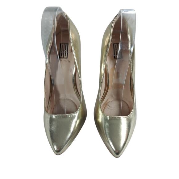 NWOT-1 SHOW! SIGNATURE! SHIMMERY GOLD VEGAN LEATHER CLASSIC INSPO PUMPS! SZ 7.5M - Picture 4 of 12